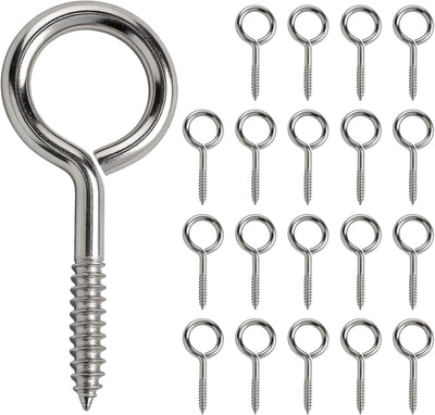 Tornillos de ojo metal negro 2.5pulg ganchos resistentes