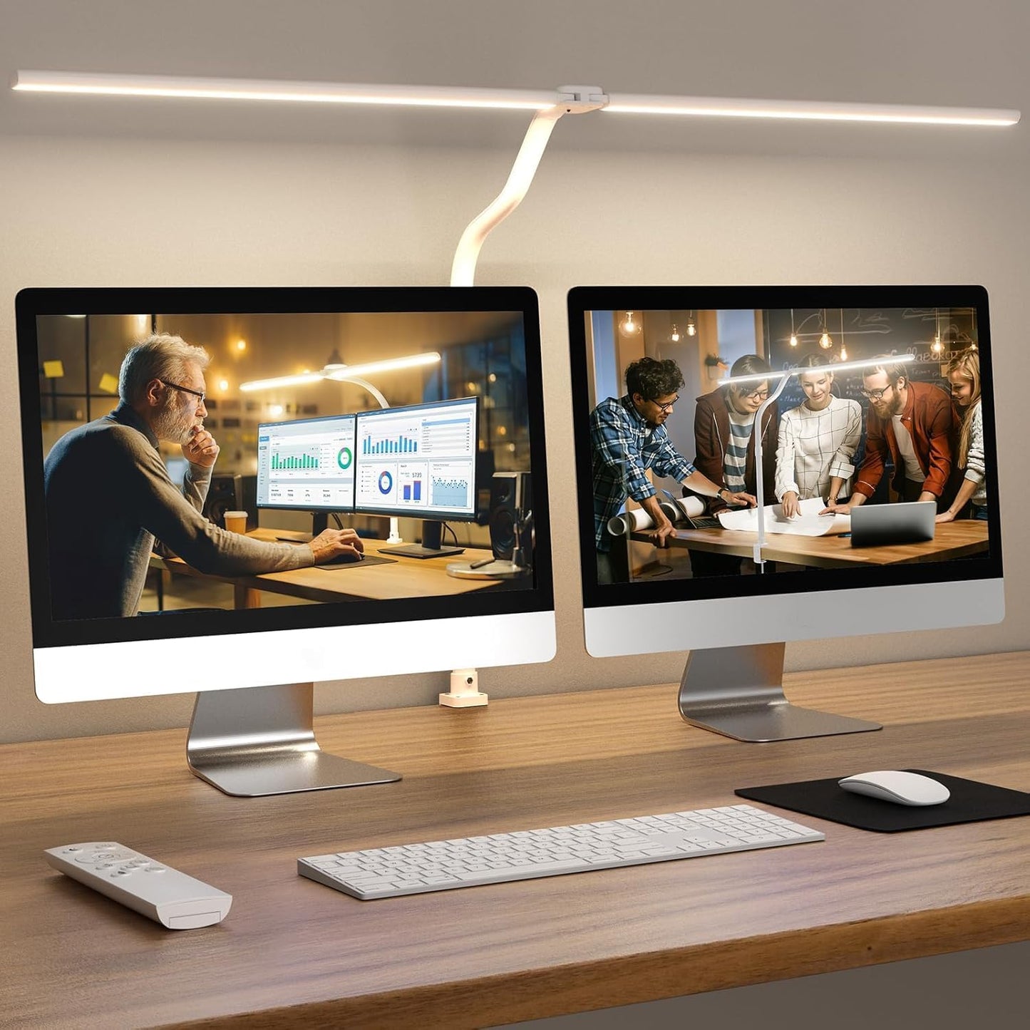 Lámpara LED escritorio regulable 24 W flexible para monitor
