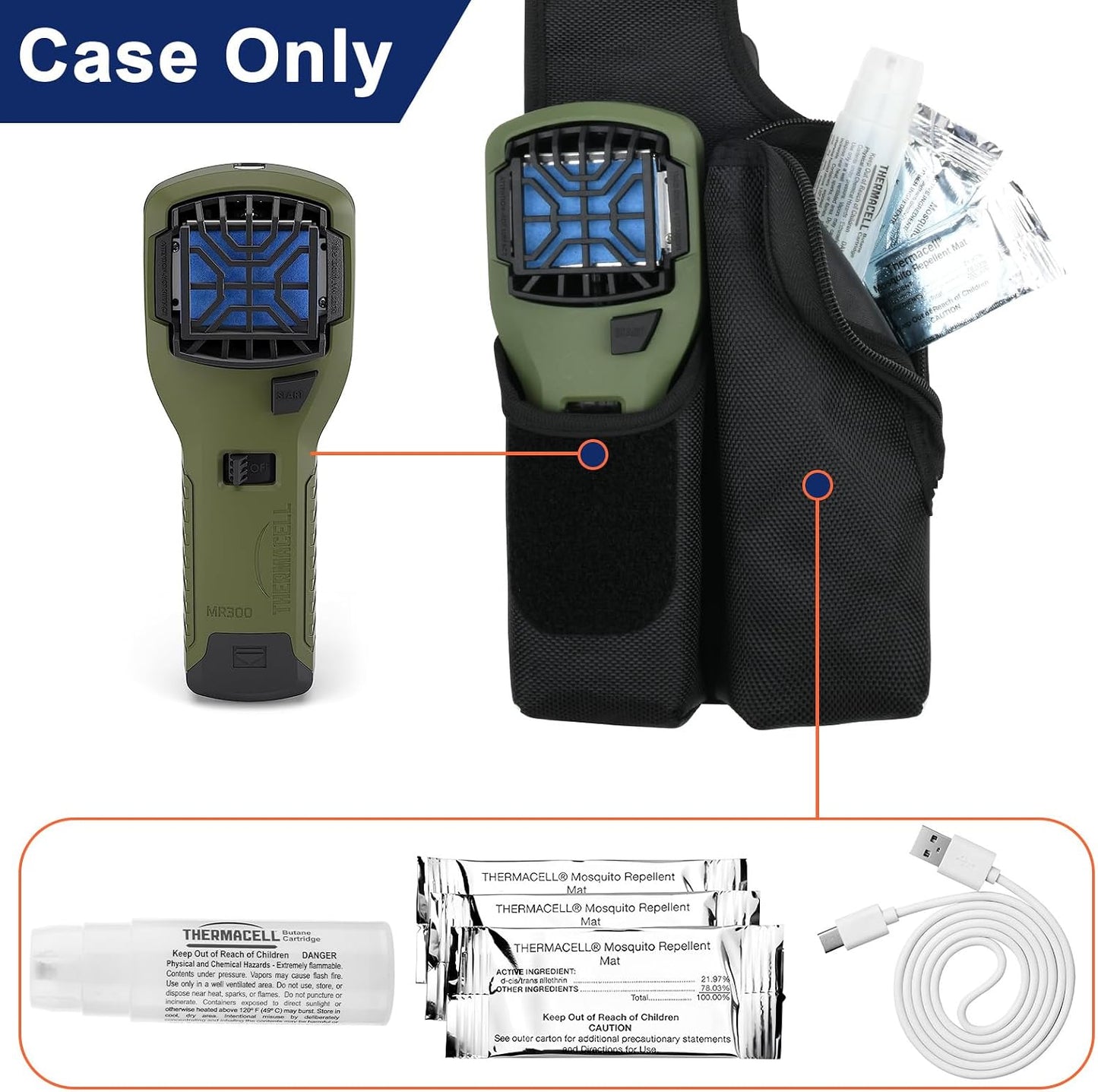Funda viaje repelente mosquitos Thermacell con clip
