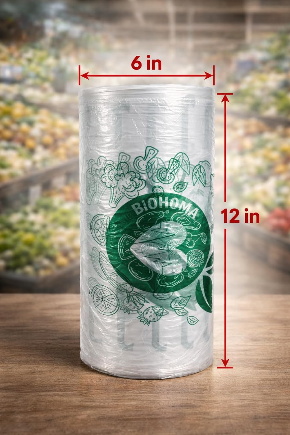Bolsas biodegradables transparentes 12x20pulg 3200uds