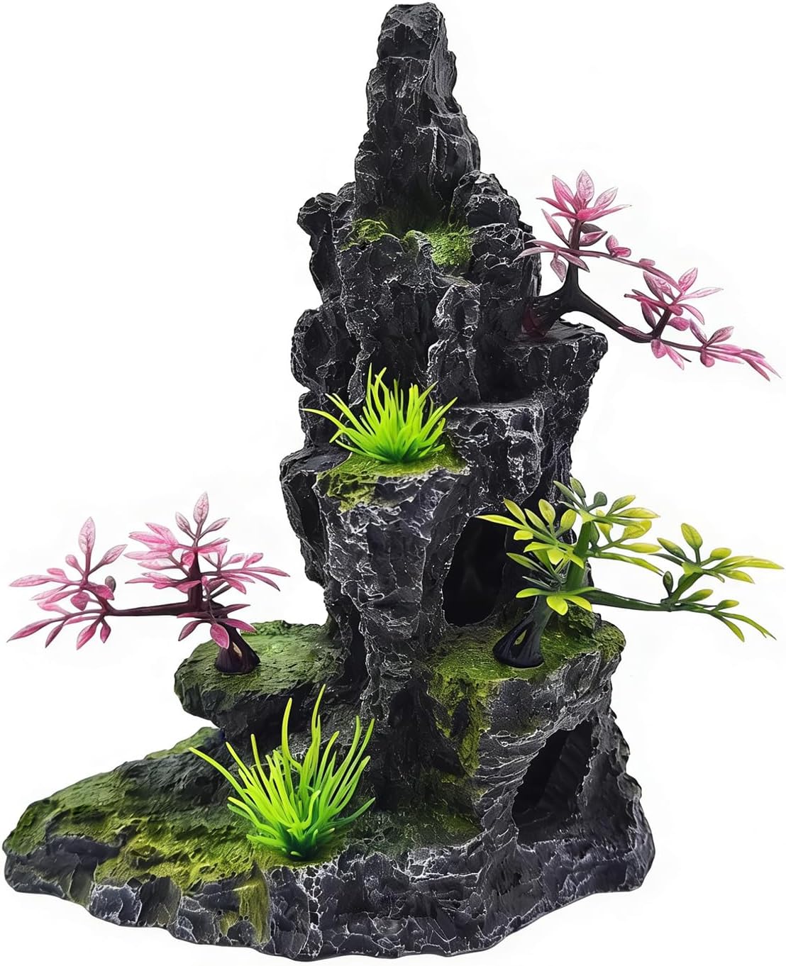 Acuario paisaje rocoso con cueva y decoración de piedra