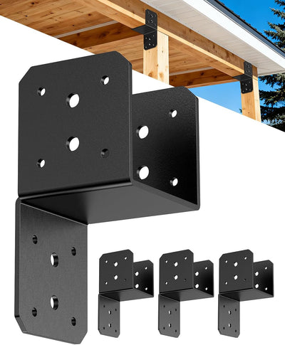 Soportes angulares acero negro 90 grados para madera 4x4 4x6