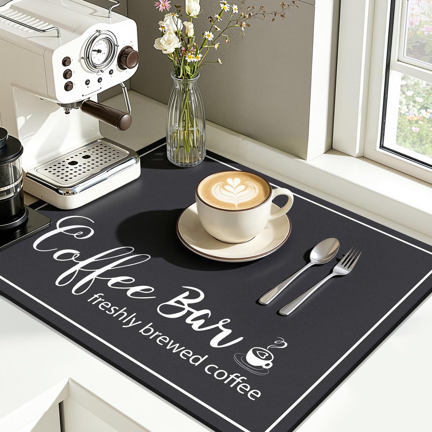 Tapete de secado de platos 16 x 20 pulgadas absorbente y oculta manchas para cocina