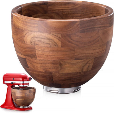 Tazón para mezclar de madera de nogal compatible KitchenAid