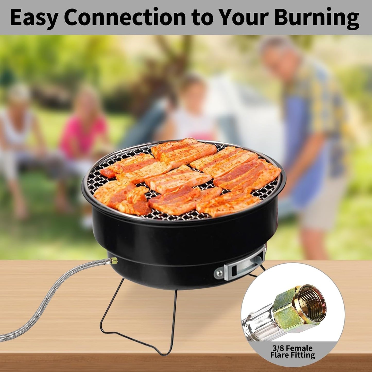 Extensión manguera propano 24ft alta presión parrilla