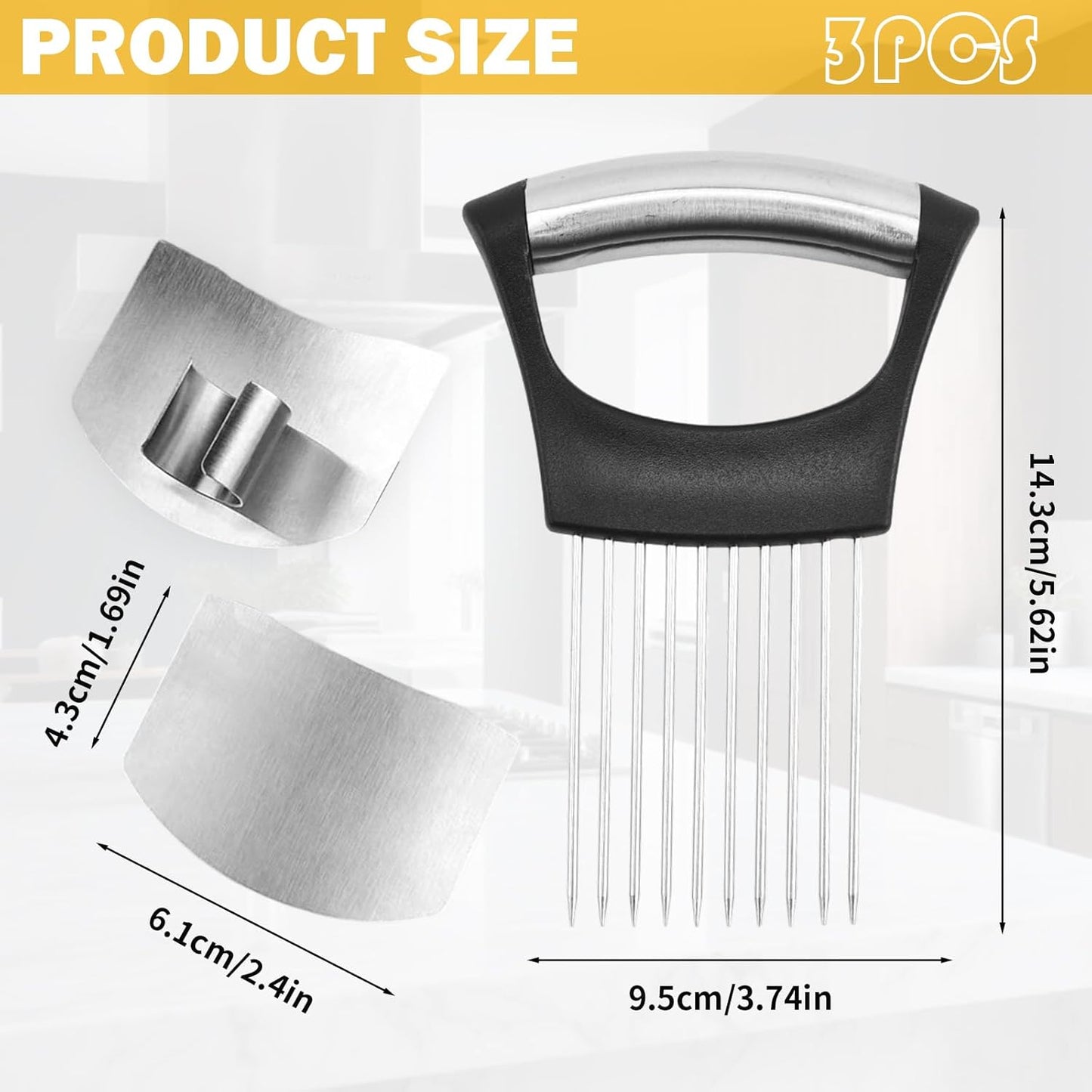 2 Pack Protectores Dedos Acero Inox 304 para Cortar Alimentos