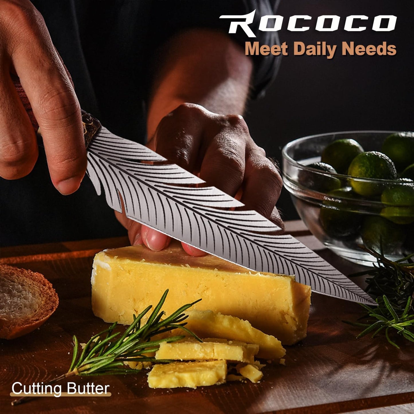 Cuchillo Ulu para pizza y cortar carne fruta verdura