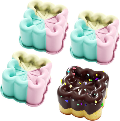 4 Moldes Silicona 5pulg Antiadherente para Pastel Pan Lasaña