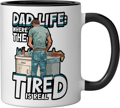 Taza de cerámica para papá con frase divertida Negro/Blanco