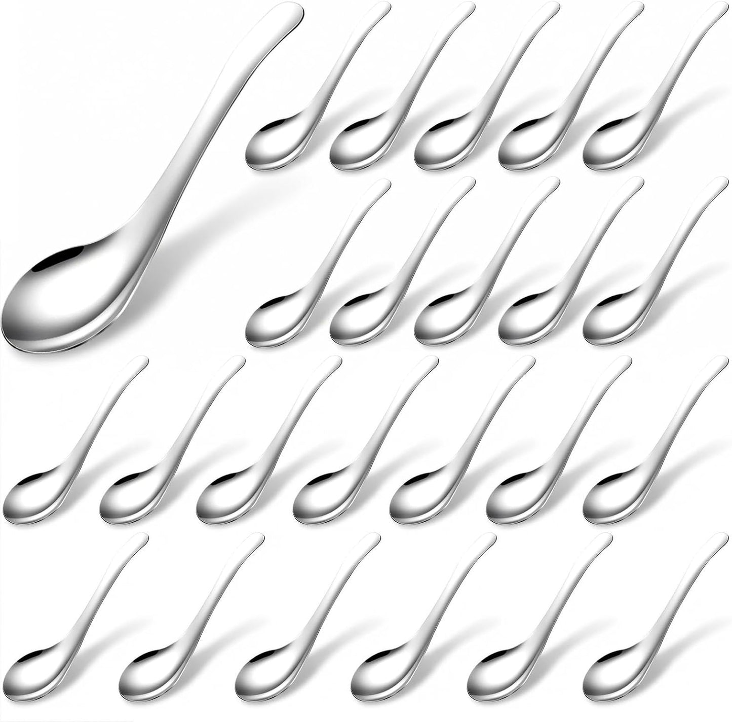 24 cucharas de sopa de acero inoxidable 6.5" para arroz y postres