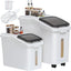Contenedor arroz 65L con taza medidora sin BPA ruedas