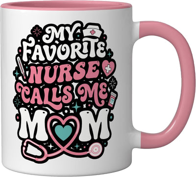 Taza Cerámica para Cafés con Dibujo Mamá Rosa/Blanca