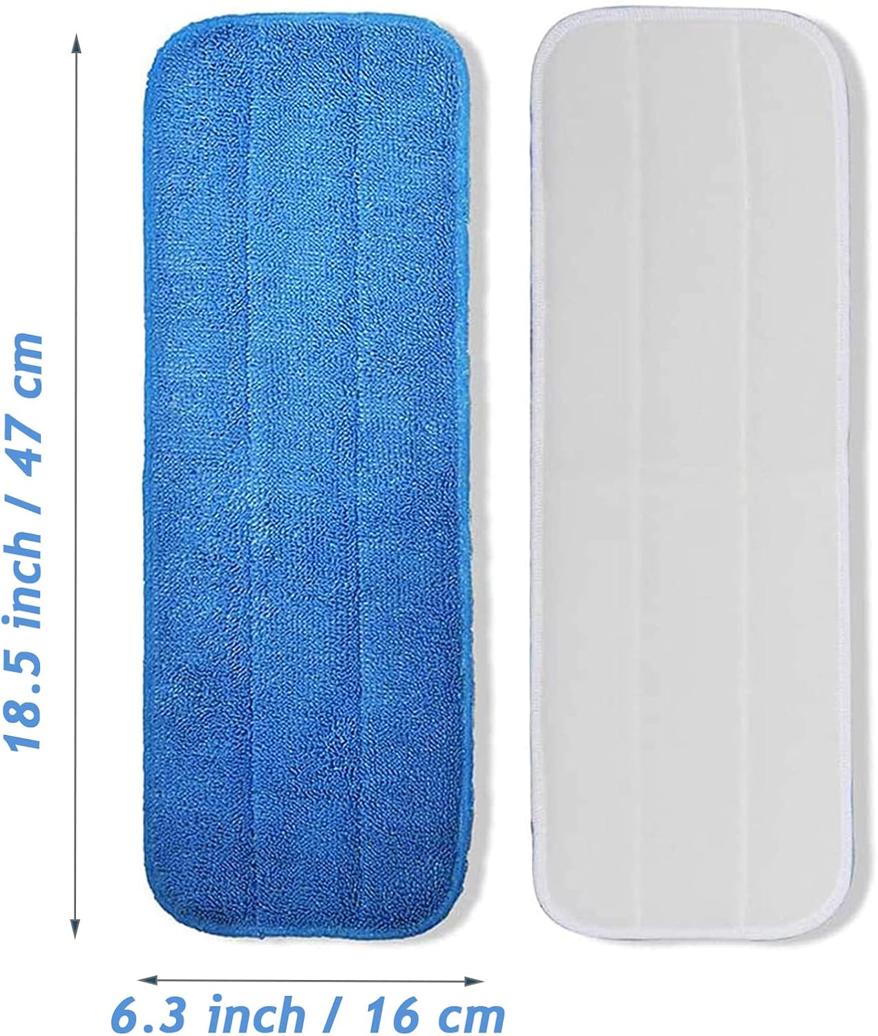 Almohadillas microfibra trapeador 18.5x6.3pulg reutilizables set 12