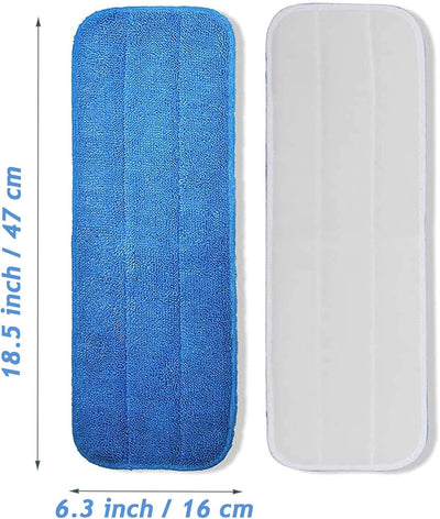 Almohadillas microfibra trapeador 18.5x6.3pulg reutilizables set 12