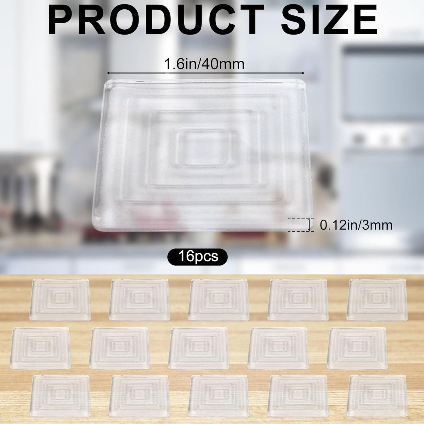 16 Almohadillas silicona antideslizante para tabla cortar