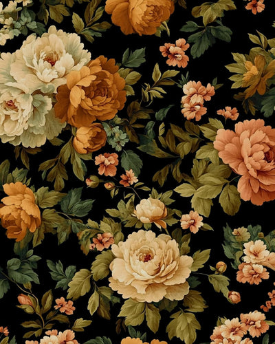Papel tapiz vintage flores silvestres 17.4x118pulg impermeable