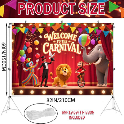 Telón carnaval 82x60pulg doble costura con cinta 19.69ft