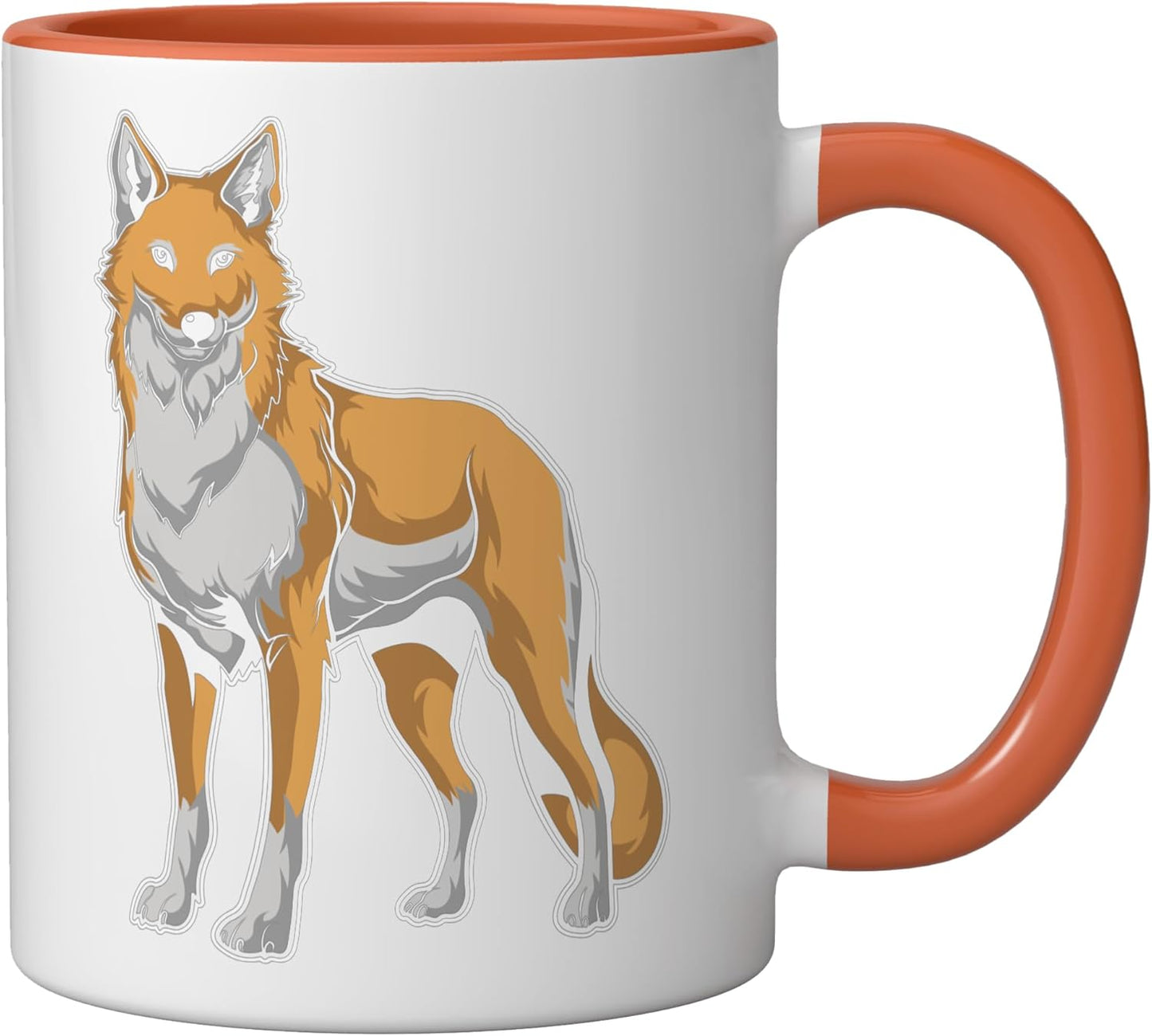 Taza Cerámica Dingo Australia Naranja/Blanco