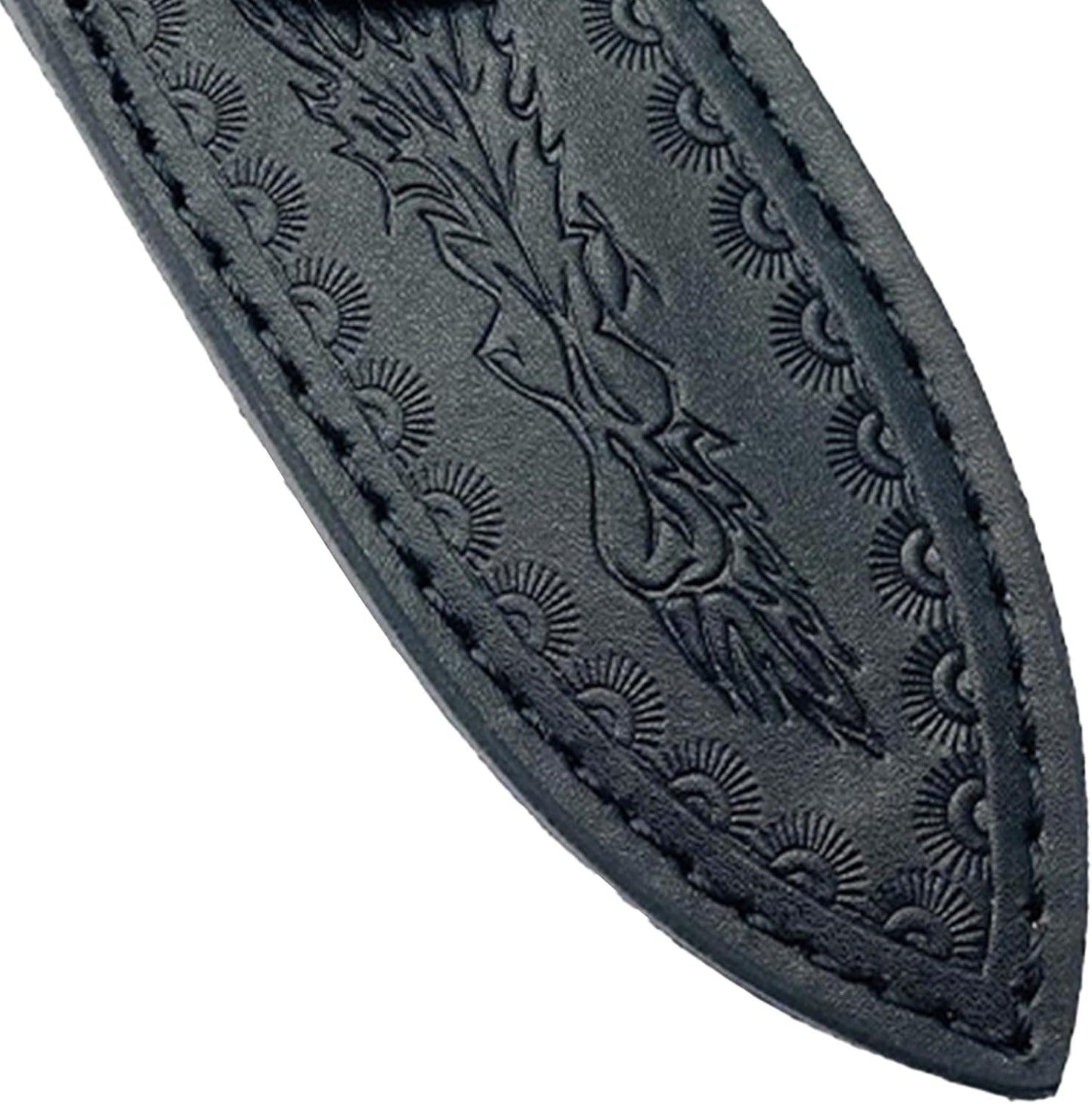 Funda cuero cuchillo fija con lazo y cierre EDC