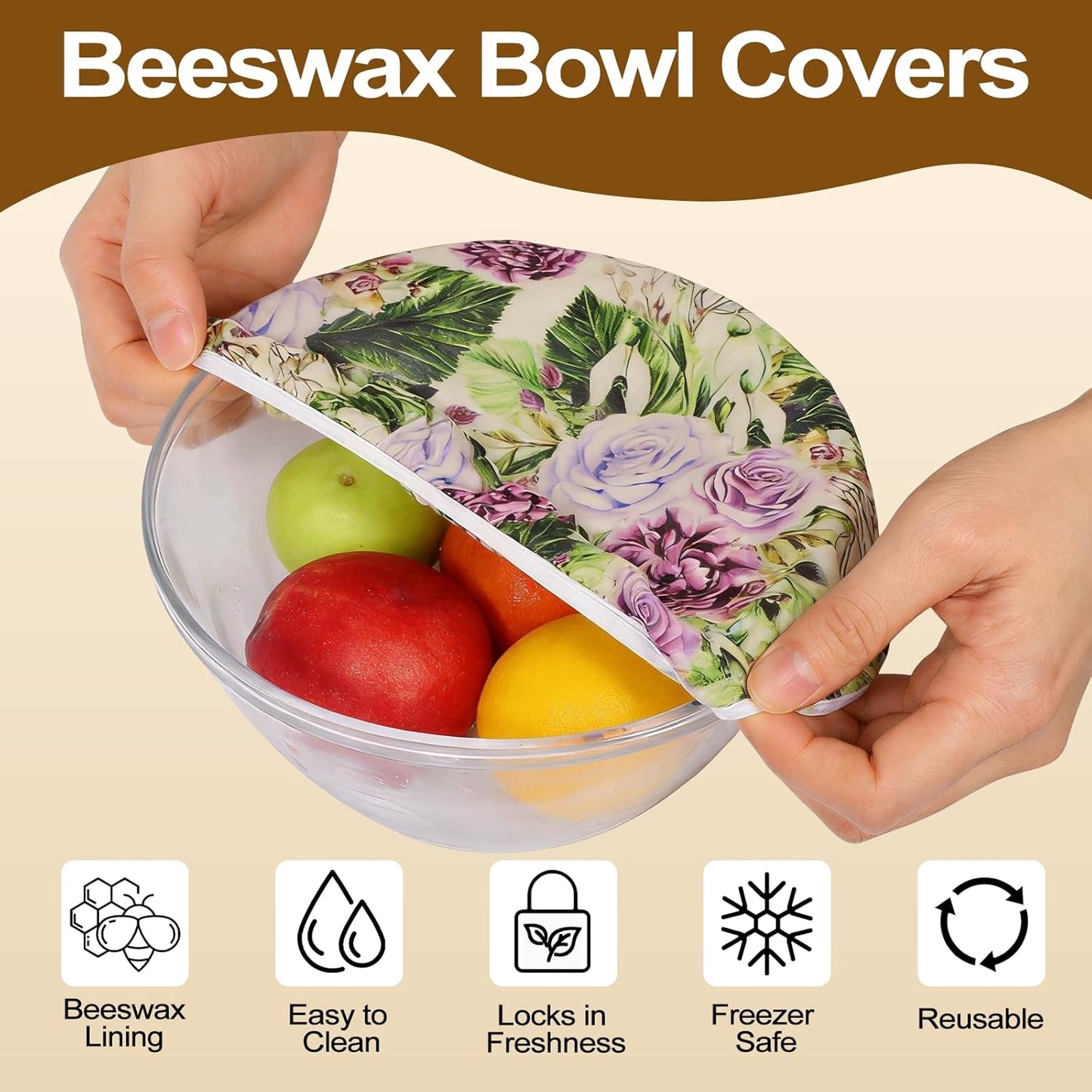 Fundas reutilizables para cuencos de cera de abejas 8/10/12 pulgadas