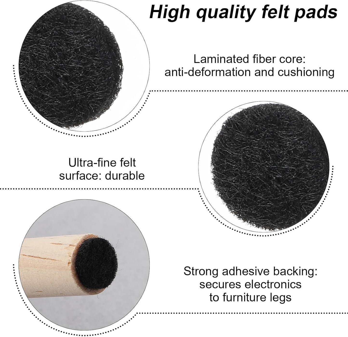 320 Almohadillas Fieltro 3/8pulg Adhesivas para Muebles Puerta
