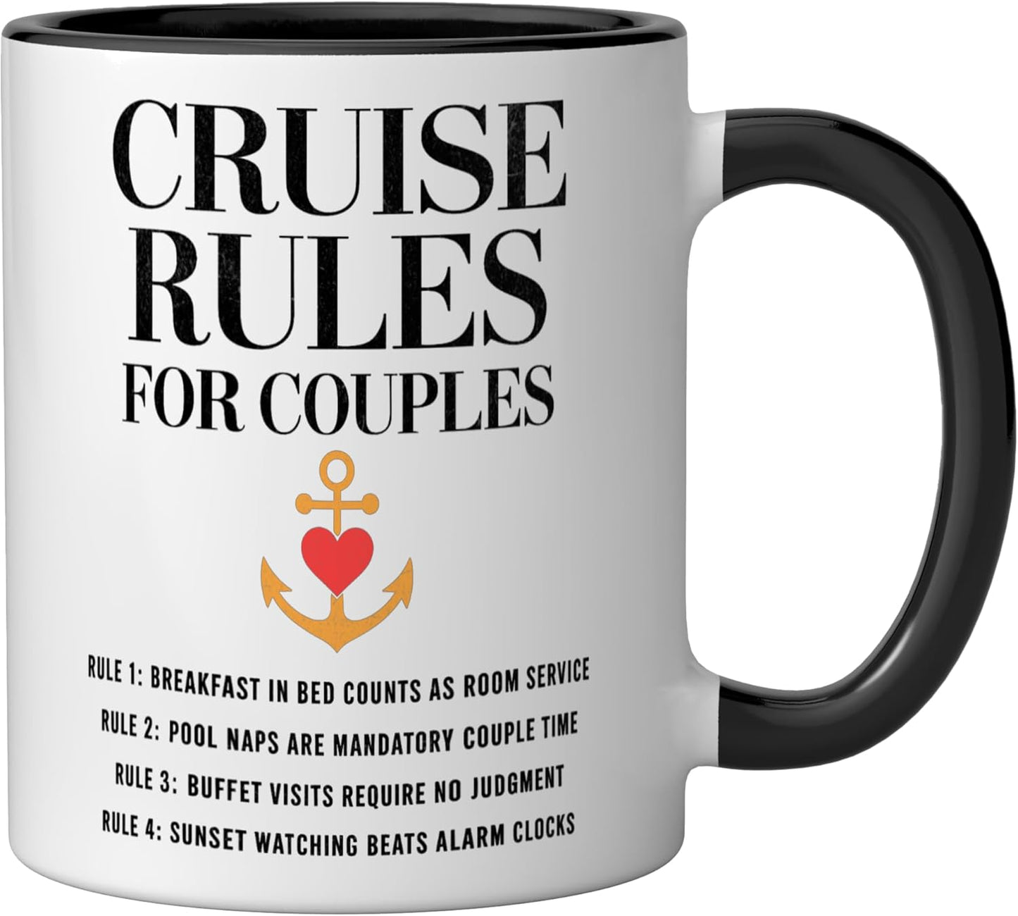 Taza cerámica para parejas humorística negra/blanca