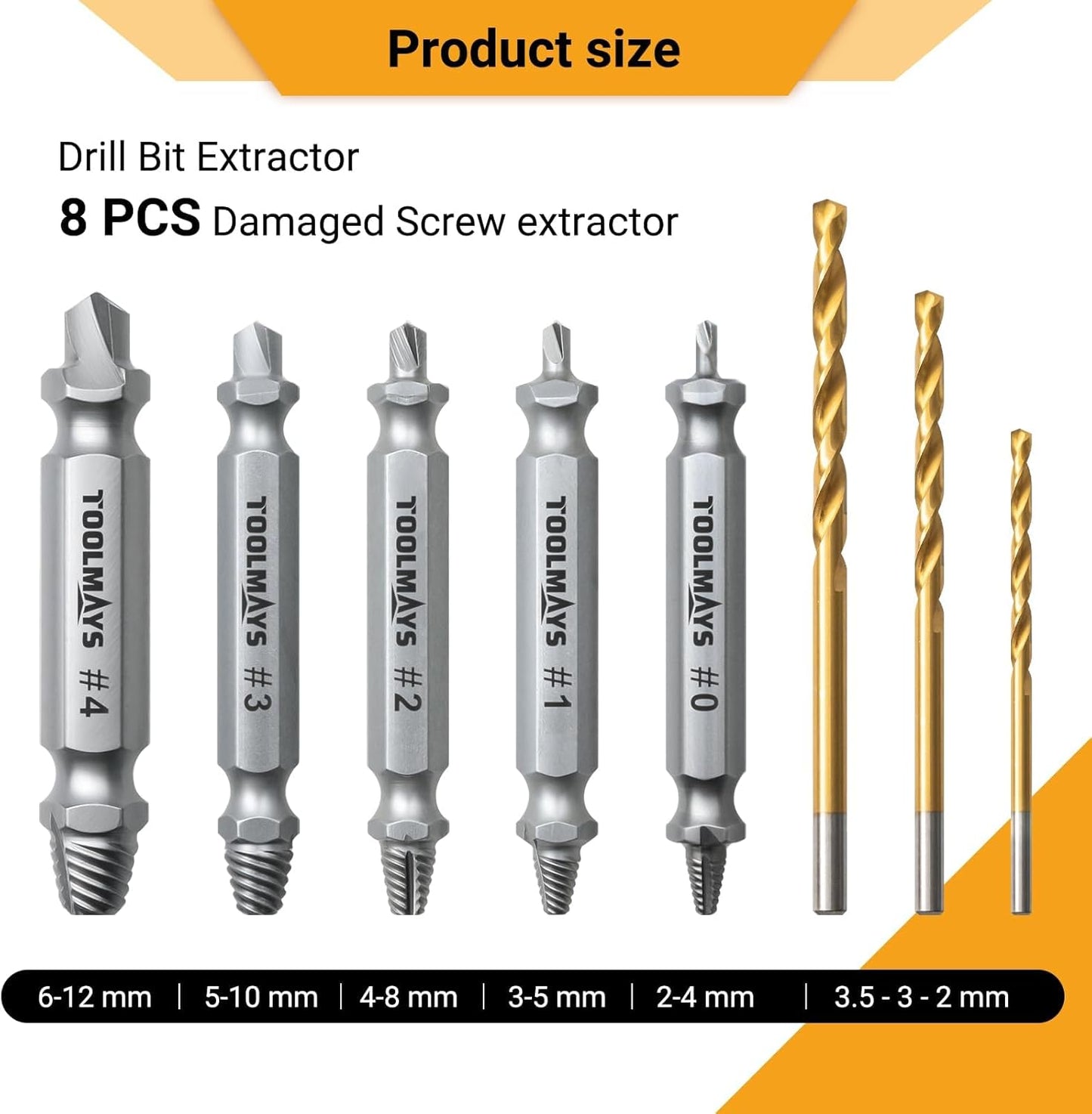 Set 5 Extractor S Dañados HSS 4241 Con 3 Brocas Giro