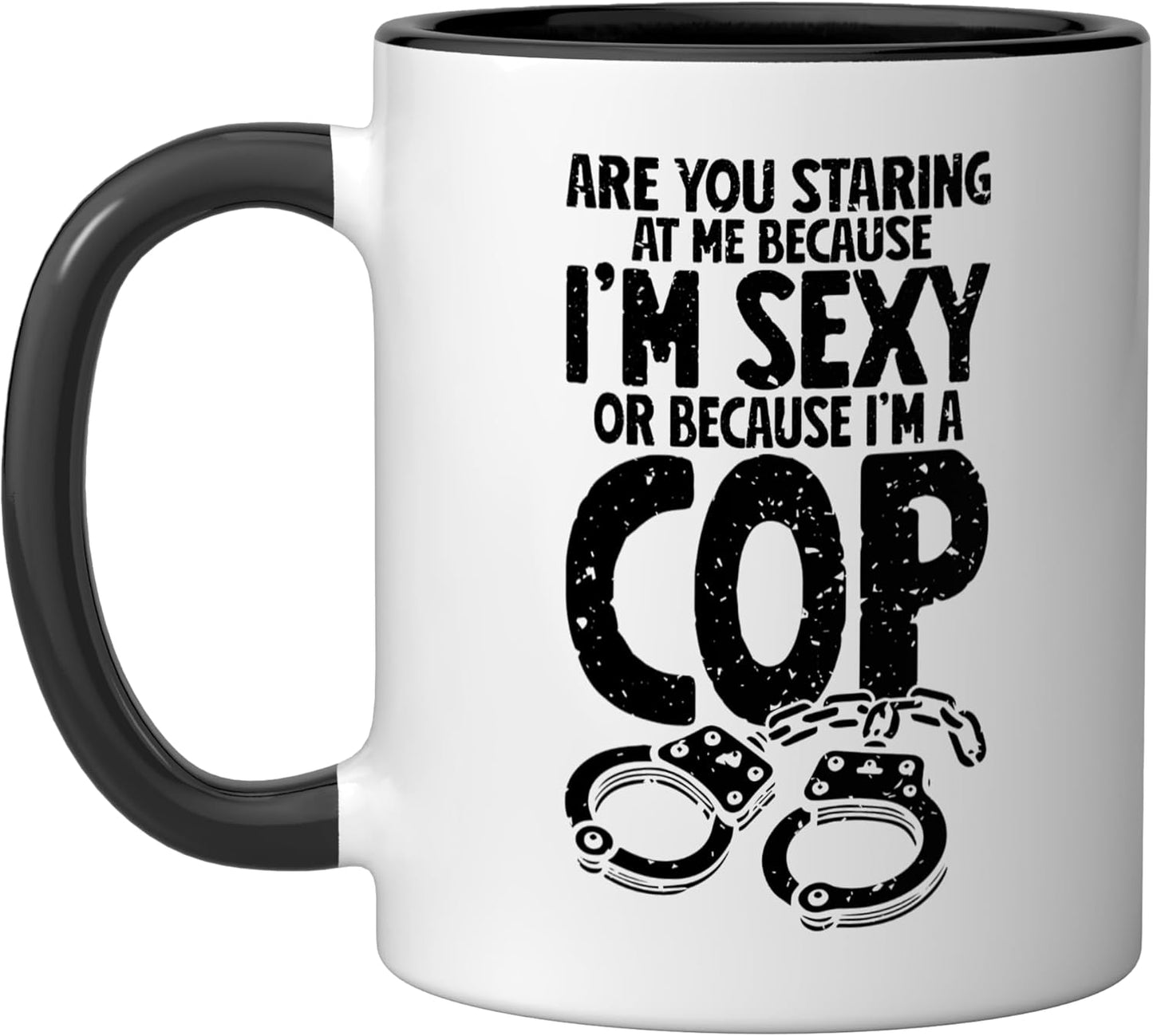 Taza Cerámica Policía Negro/Blanco