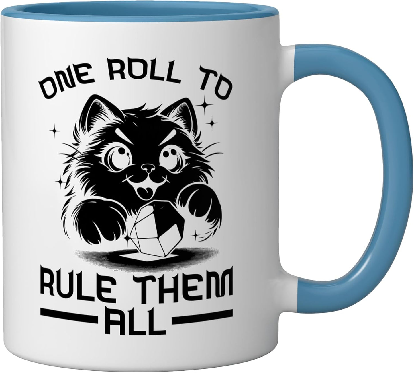 Taza Cerámica Juego de Rol D20 Mesa de Juego Azul/Blanco