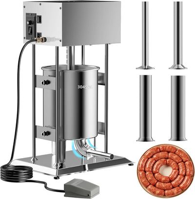 Máquina embutidora salchichas 22lb/10L acero inox 304 vertical