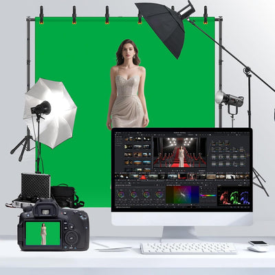 Kit soporte fondo foto 10x7.5pulg pantalla verde