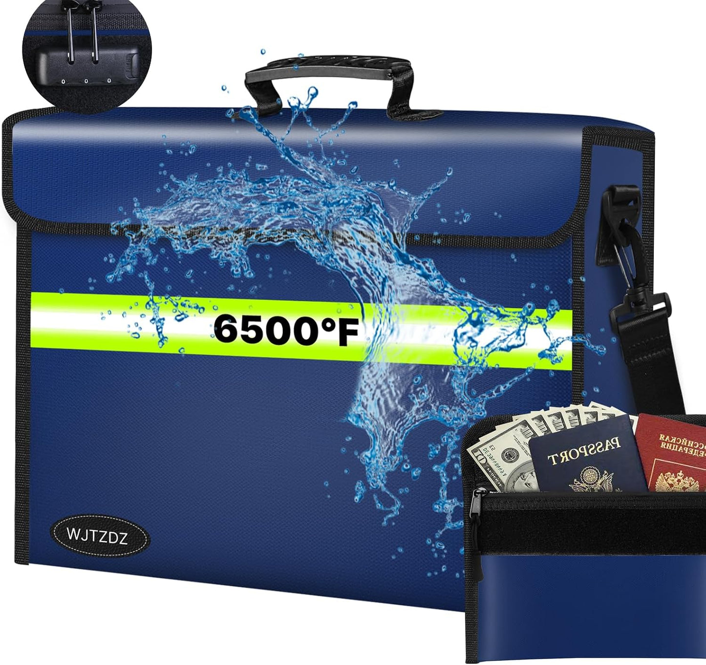 Bolsas dinero ignífugas con cerradura 6500°F 10 capas