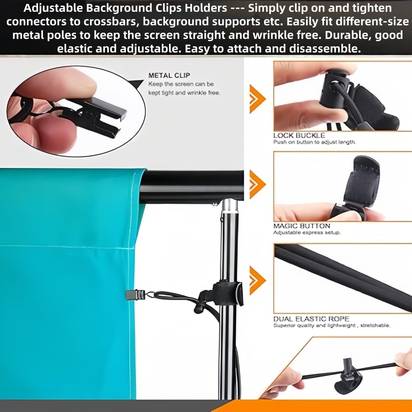 Clips resorte plástico resistente 4pulg para manualidades y foto