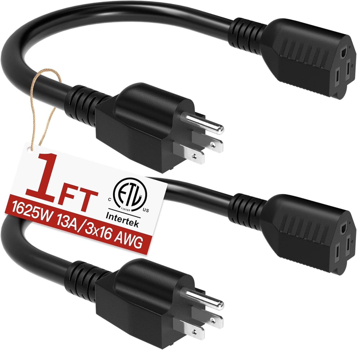 Cable extensión 16/3 negro flexible set 2