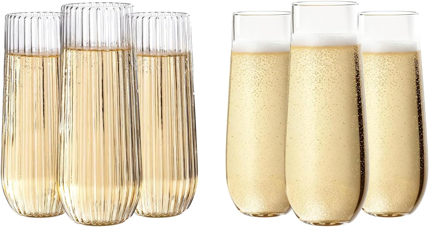 Set 48 Copas Champán Plástico para Fiestas Bodas