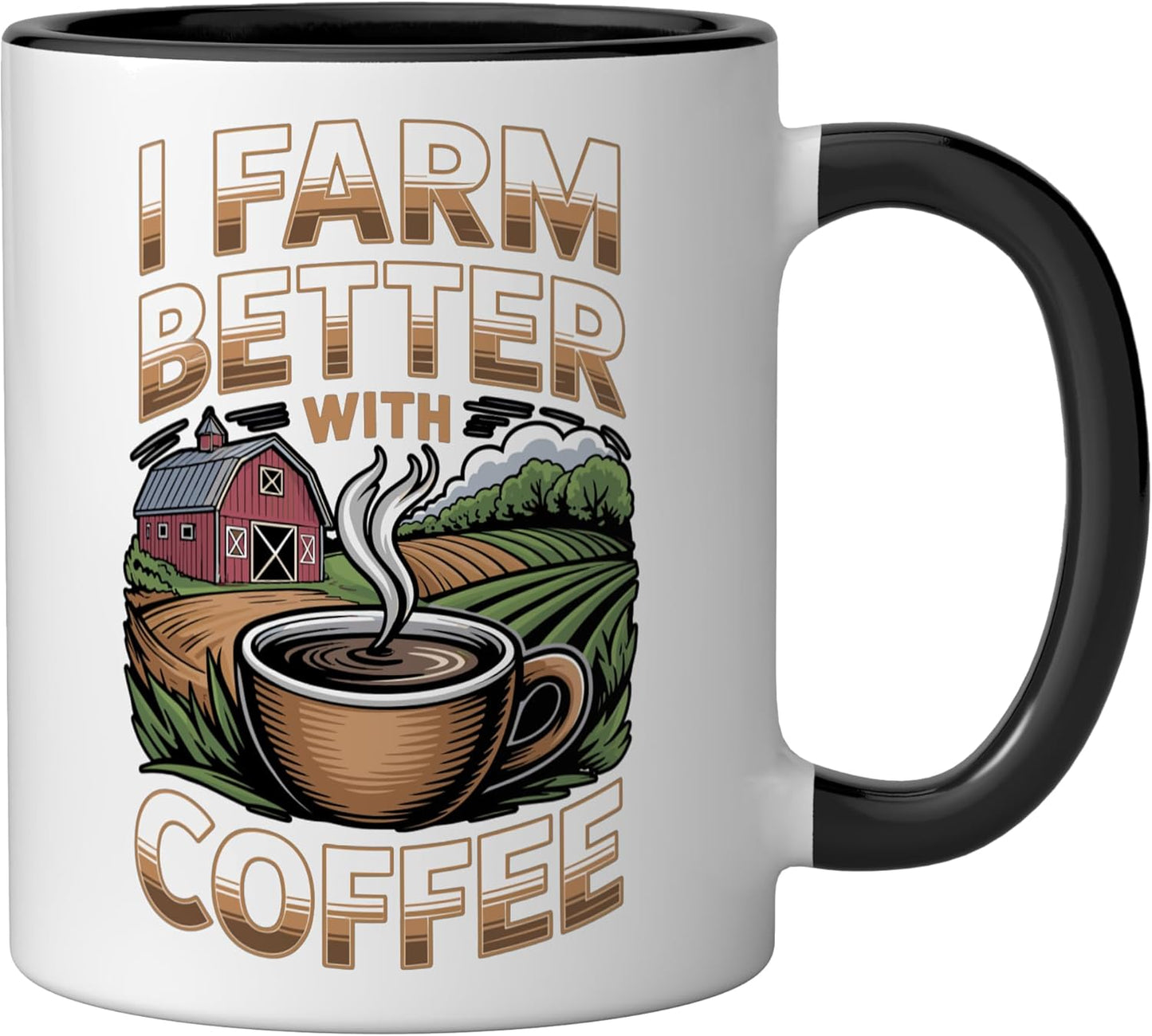 Taza Cerámica Café Agricultura Caffeine Negro/Blanco