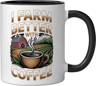 Taza Cerámica Café Agricultura Caffeine Negro/Blanco