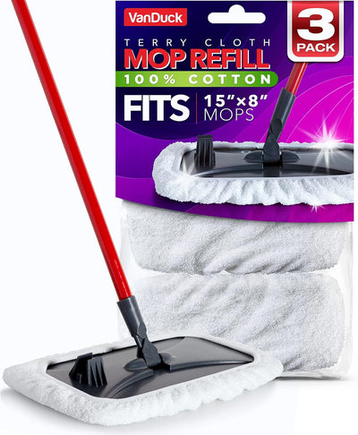 Almohadillas trapeador rizo 15x8pulg set 3 tela algodón