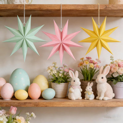 3 Pzas Estrella Papel Pascua 12pulg Colgante Decoración Hogar