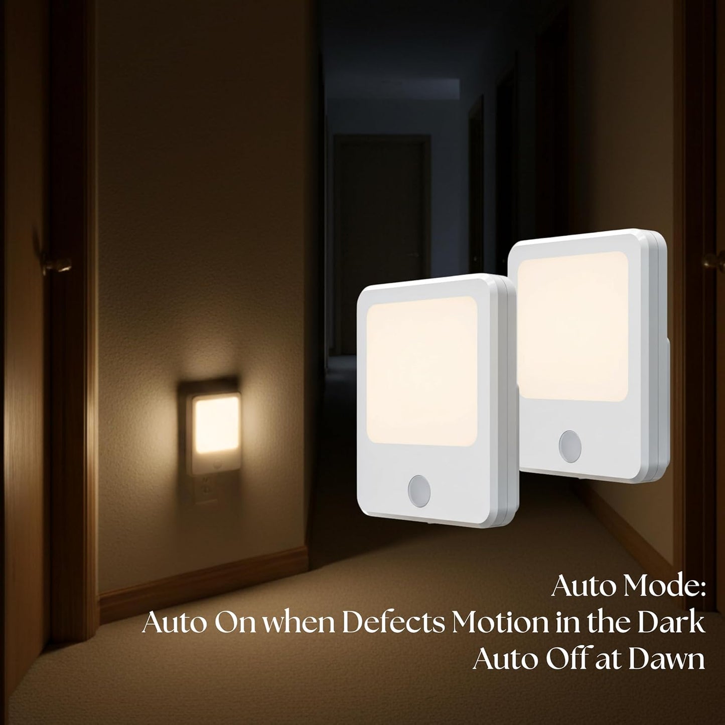 Luces nocturnas enchufables sensor movimiento pack 2