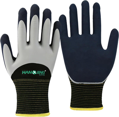 Guantes jardinería antideslizante látex gris blanco L