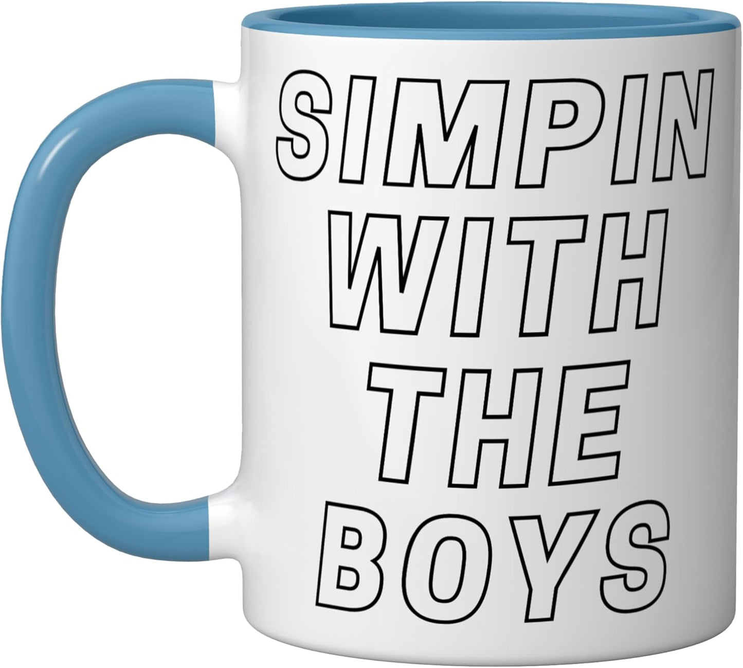 Taza Cerámica Simping With The Boys Azul/Blanco