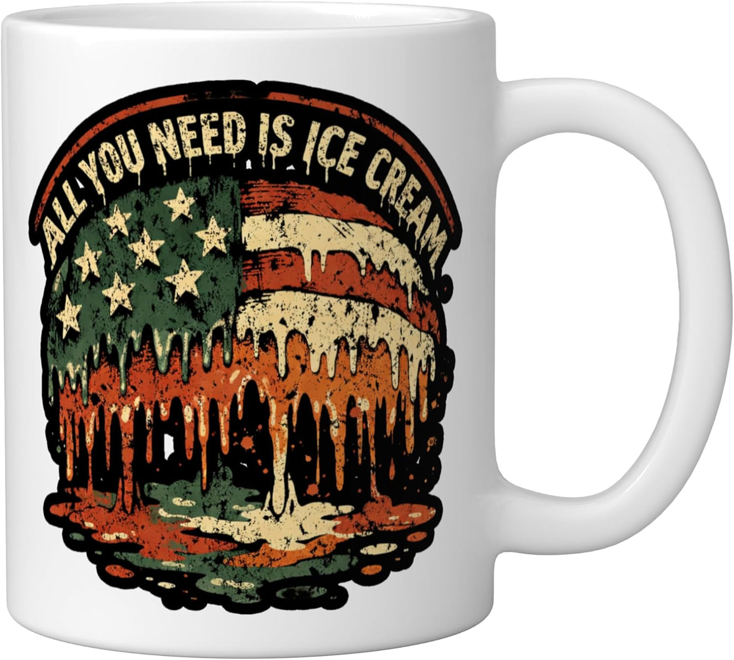Taza Cerámica para Amantes del Helado Blanco