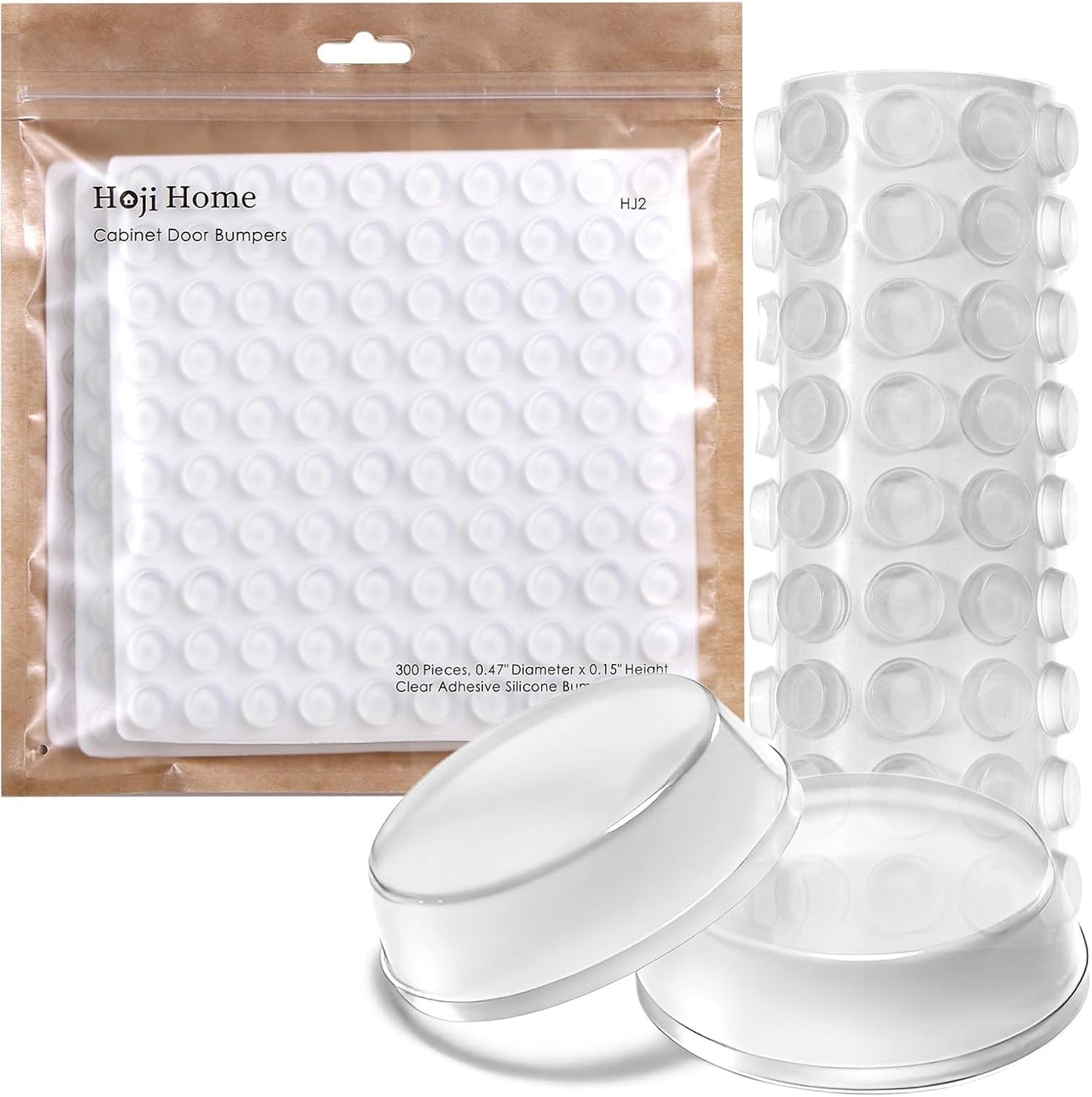 300 Pzas Parachoques Puerta Gabinete Silicona Transparente 0.47pulg