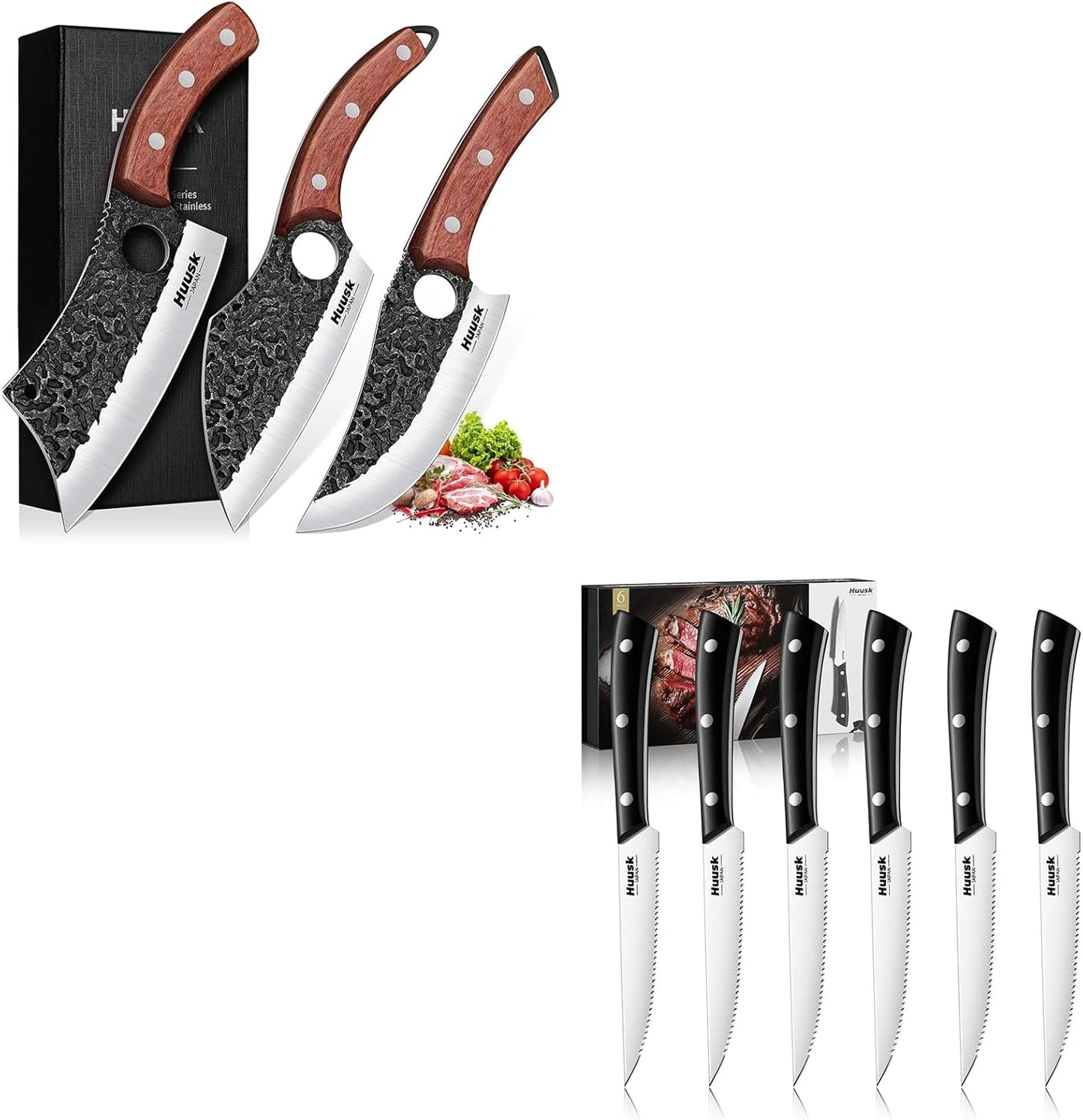 Set 3 Cuchillos Carne con Diente de Sierra
