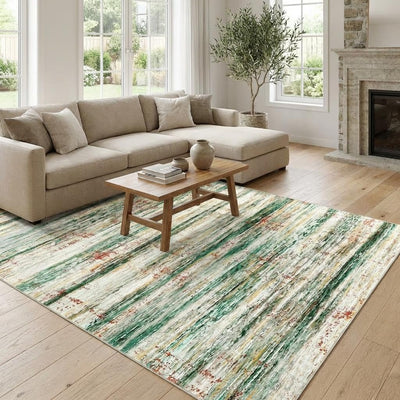 Alfombra lavable 10x13ft abstracta antideslizante dormitorio