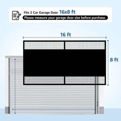 Pantalla puerta garaje 2 autos 16x8pies cierre magnético privacidad