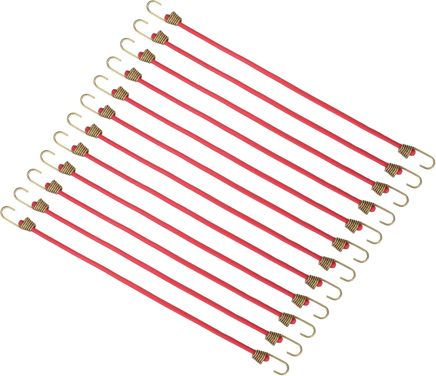 Cuerdas elásticas con ganchos 10pulg rojo 12 Pzas