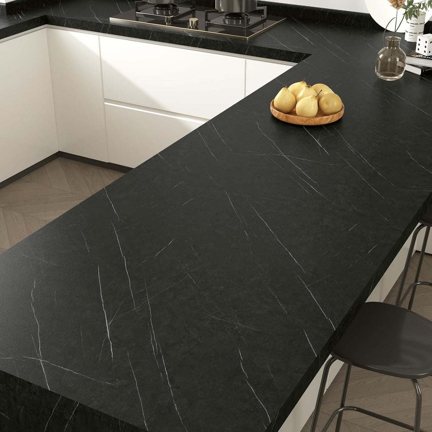 Papel tapiz mármol gris oscuro adhesivo para cocina y baño