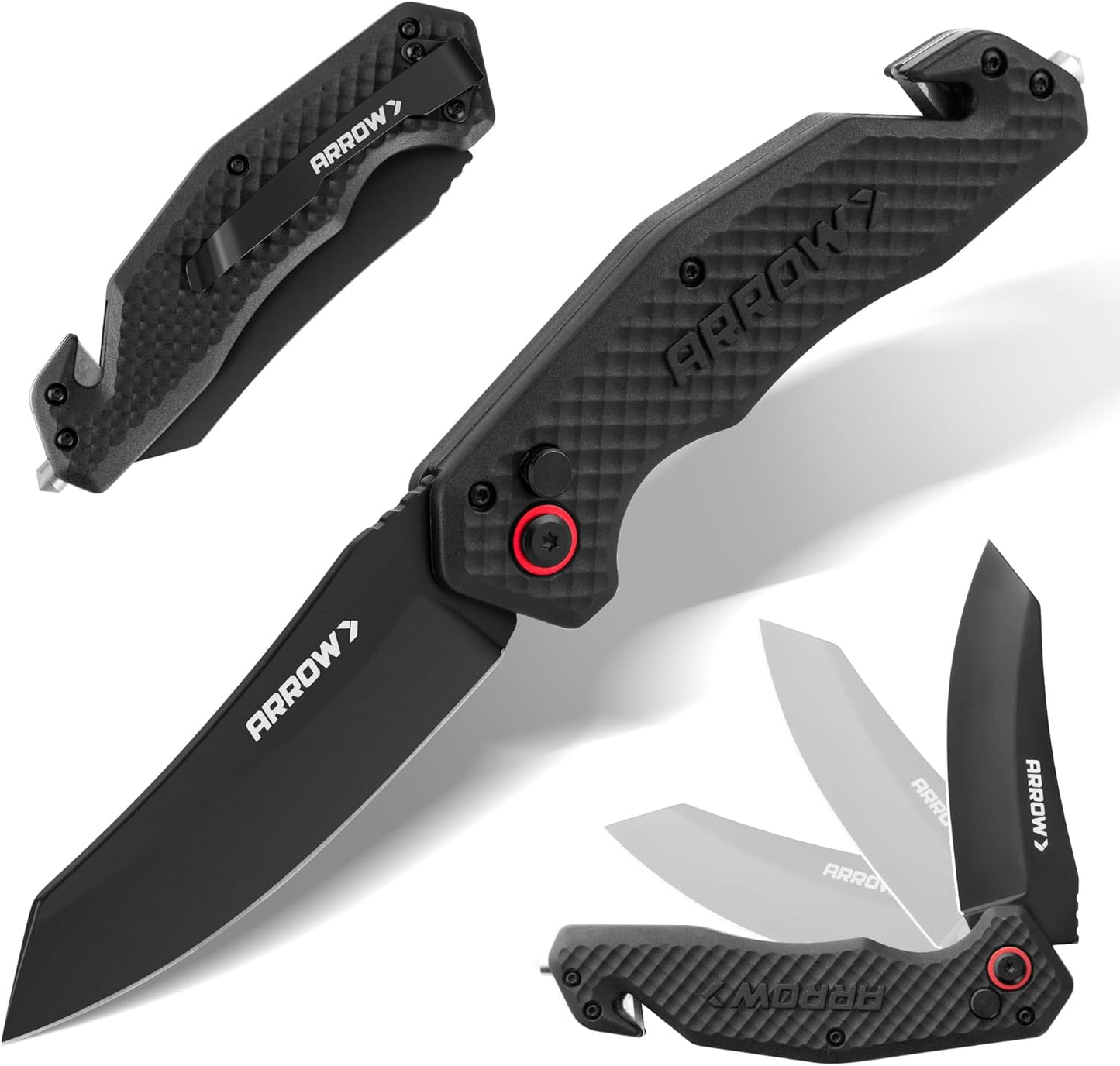 Cuchillo plegable hombre 3.5pulg con cortador cinturón